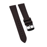 19mm, 21mm, 23mm Nylon Grain Brown FKM Rubber Slim Watch Strap, Quick Release Spring Bars