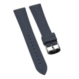 19mm, 21mm, 23mm Nylon Grain Gray FKM Rubber Slim Watch Strap, Quick Release Spring Bars