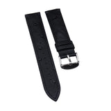 19mm Black Ostrich Embossed Calf Leather Strap