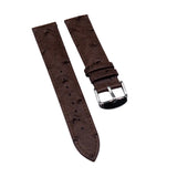 19mm Brown Ostrich Embossed Calf Leather Strap