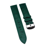 19mm Green Ostrich Embossed Calf Leather Strap