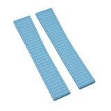 19mm Straight End Baby Blue FKM Rubber Watch Strap For Patek Philippe Aquanaut 5064 etc.