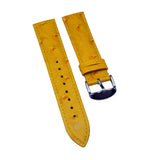 19mm Yellow Ostrich Embossed Calf Leather Strap