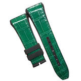 26mm, 29mm Hybrid Green Alligator Leather Black Rubber Watch Strap For Franck Muller Vanguard