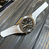 20mm, 22mm Curved End White FKM Rubber Watch Strap For Tudor Black Bay 41 / BB58 / BB54