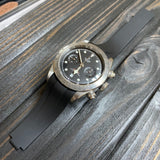 20mm, 22mm Curved End Black FKM Rubber Watch Strap For Tudor Black Bay 41 / BB58 / BB54