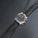 20mm, 22mm Omega Style Sailcloth Texture Black FKM Rubber Watch Strap, White Stitching, Quick Release Spring Bars