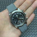 20mm, 22mm Mosaic Pattern Grey FKM Rubber Watch Strap, Quick Release Spring Bars