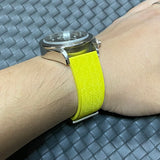 20mm, 22mm Mosaic Pattern Yellow FKM Rubber Watch Strap, Quick Release Spring Bars