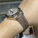 20mm Vintage Brown Calf Leather Watch Strap For Rolex