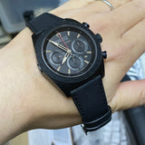 24mm Black Sailcloth Watch Strap For Tudor Fastrider Black Shield