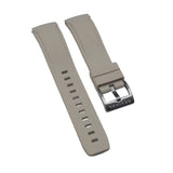 20mm, 21mm, 22mm Curved End Nylon Grain Beige FKM Rubber Watch Strap, Quick Release Spring Bars