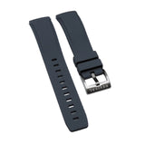 20mm, 21mm, 22mm Curved End Nylon Grain Gray FKM Rubber Watch Strap, Quick Release Spring Bars
