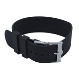 20mm, 21mm, 22mm Nato Style Black FKM Rubber Watch Strap For Tudor Pelagos FXD