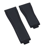 20mm, 21mm, 22mm Nylon Grain Dark Gray FKM Rubber Watch Strap For Rolex