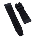 20mm, 21mm, 22mm Nylon Grain Dual Color Dark Gray & Black FKM Rubber Watch Strap For IWC