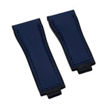 20mm, 21mm, 22mm Nylon Grain Navy Blue FKM Rubber Watch Strap For Rolex