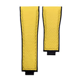 20mm, 21mm, 22mm Nylon Grain Yellow FKM Rubber Watch Strap For Rolex