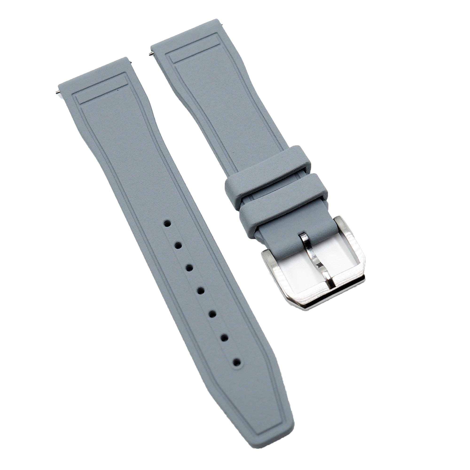 20mm, 21mm, 22mm Pilot Style Grey FKM Rubber Watch Strap For IWC