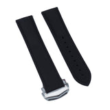 20mm, 21mm, 22mm Straight End Black FKM Rubber Watch Strap For Omega, Quick Release Spring Bars