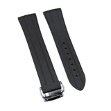 20mm, 21mm Deep Gray Curved End FKM Rubber Watch Strap For Omega Speedmaster Moonwatch Professional and Dark Side of the Moon