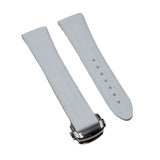 20mm, 21mm White Curved End FKM Rubber Watch Strap For Omega Speedmaster Moonwatch Professional and Dark Side of the Moon