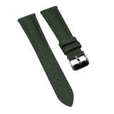 20mm, 22mm Army Green Nylon / Fabric Slim Watch Strap, Quick Release Spring Bars