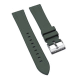 20mm, 22mm Bevel Edge Style Army Green FKM Rubber Watch Strap, Quick Release Spring Bars