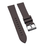 20mm, 22mm Bevel Edge Style Brown FKM Rubber Watch Strap, Quick Release Spring Bars