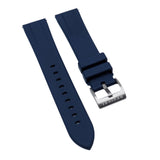 20mm, 22mm Bevel Edge Style Navy Blue FKM Rubber Watch Strap, Quick Release Spring Bars