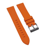 20mm, 22mm Bevel Edge Style Orange FKM Rubber Watch Strap, Quick Release Spring Bars