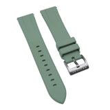 20mm, 22mm Bevel Edge Style Pistachio Green FKM Rubber Watch Strap, Quick Release Spring Bars