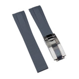 20mm, 22mm Curved End Gray FKM Rubber Watch Strap For Tudor Black Bay 41 / BB58 / BB54