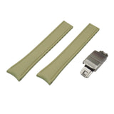20mm, 22mm Curved End Khaki FKM Rubber CTS Watch Strap, Quick Release Spring Bars