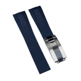 20mm, 22mm Curved End Navy Blue FKM Rubber Watch Strap For Tudor Black Bay 41 / BB58 / BB54