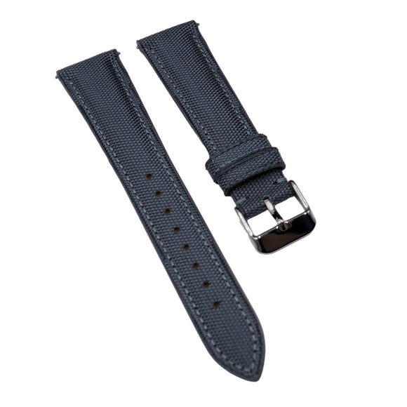 20mm, 22mm Gray Nylon / Fabric Slim Watch Strap, Quick Release Spring Bars