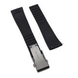 20mm, 22mm Ladder Step Pattern Black Rubber CTS Watch Strap, Quick Release Spring Bars