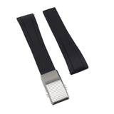 20mm, 22mm Ladder Step Pattern Black Rubber CTS Watch Strap, Quick Release Spring Bars