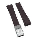 20mm, 22mm Ladder Step Pattern Brown Rubber CTS Watch Strap, Quick Release Spring Bars