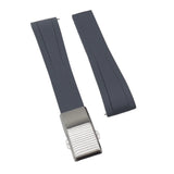 20mm, 22mm Ladder Step Pattern Gray Rubber CTS Watch Strap, Quick Release Spring Bars