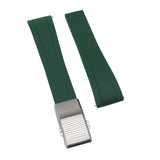 20mm, 22mm Ladder Step Pattern Green Rubber CTS Watch Strap, Quick Release Spring Bars