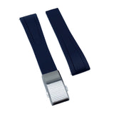 20mm, 22mm Ladder Step Pattern Navy Blue Rubber CTS Watch Strap, Quick Release Spring Bars