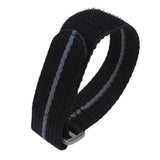20mm, 22mm Military Style Multi Color in Single Line Nylon Watch Strap For Tudor, Black & Gray, Velcro Style