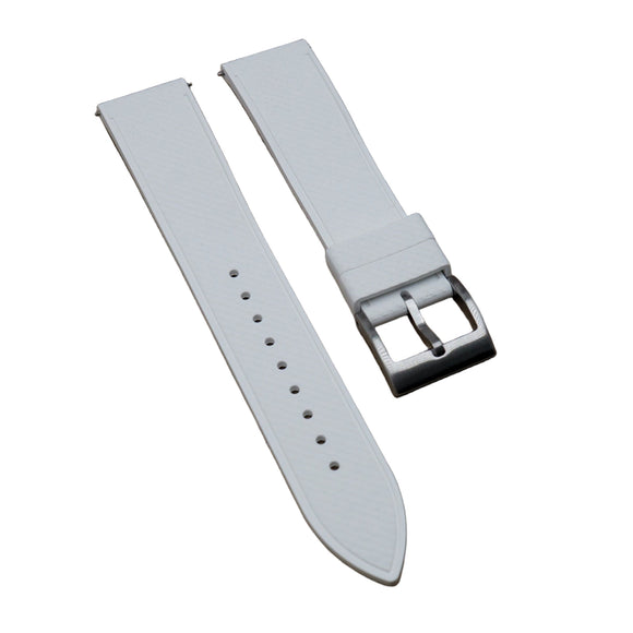 20mm, 22mm Mosaic Pattern White FKM Rubber Watch Strap, Quick Release Spring Bars