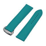 20mm, 22mm Omega Style Sailcloth Texture Tiffany Blue FKM Rubber Watch Strap, Quick Release Spring Bars