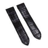 20mm, 23mm Black Alligator Leather Watch Strap For Cartier Santos
