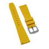 20mm, 24mm Yellow Rubber Slim Watch Strap, Quick Release Spring Bars