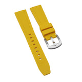 20mm, 24mm Yellow Rubber Slim Watch Strap, Quick Release Spring Bars