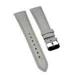20mm Beige Alligator Leather Watch Strap, White Stitching, Quick Release
