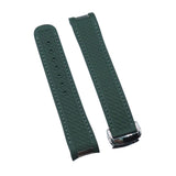 20mm Curved End Army Green FKM Rubber Watch Strap For Omega Seamaster Aqua Terra 150m, 41mm